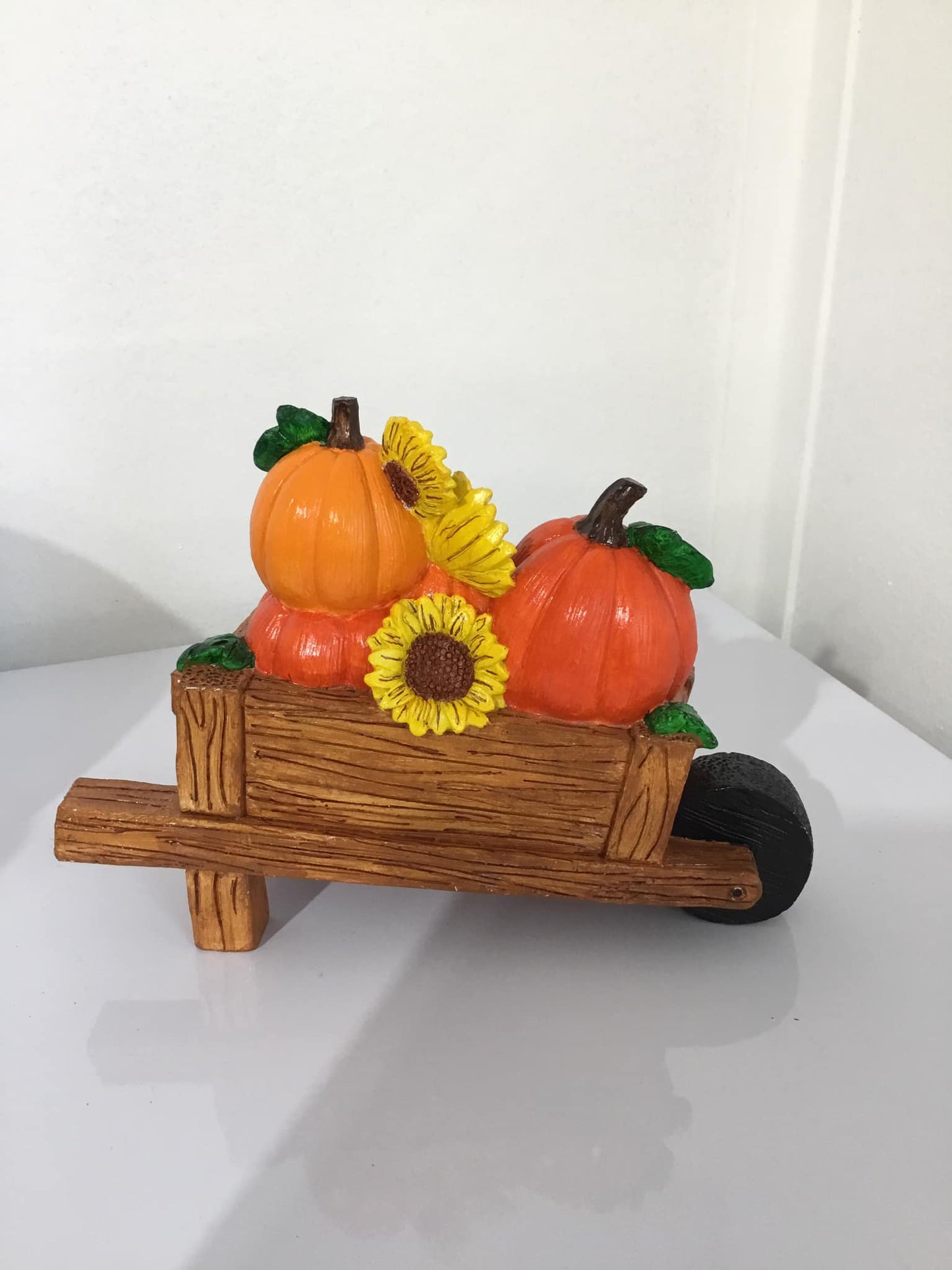 Red Happy Fall Pumpkin Wagon