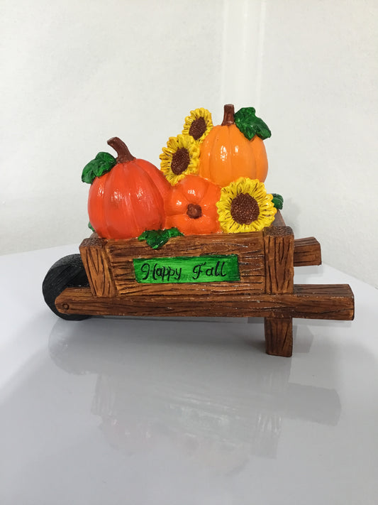 Green Happy Fall Pumpkin Wagon