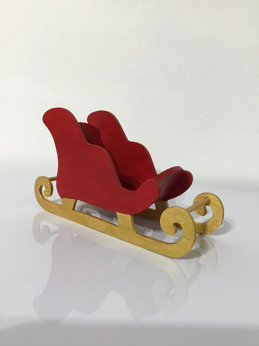 Hand-Painted Wood Sleigh