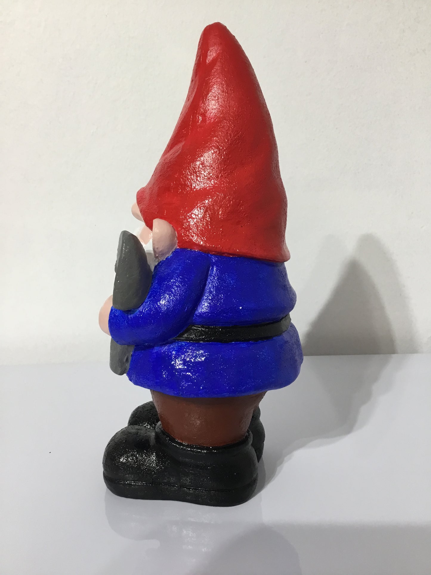 Hand-Painted Gnome Holding Shovel