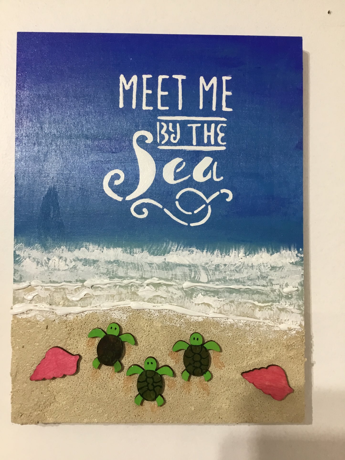 Meet Me By The Sea Wood Canvas