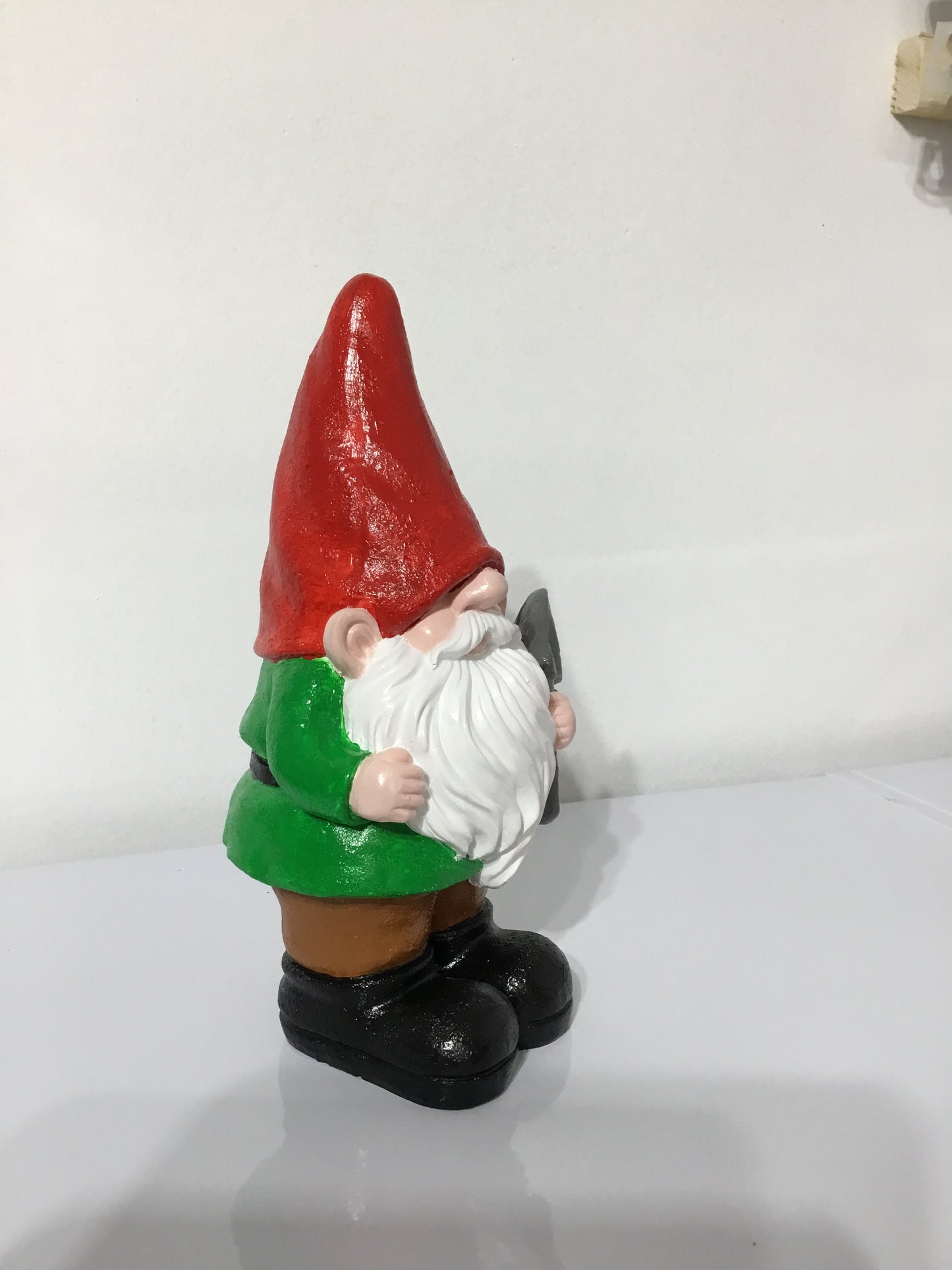 Hand-Painted Gnome holding a Shovel