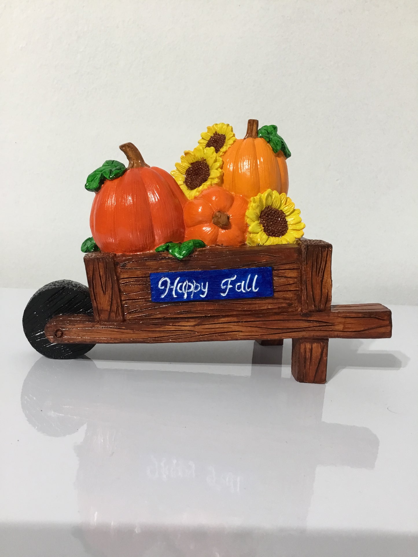 Blue Happy Fall Pumpkin Wagon