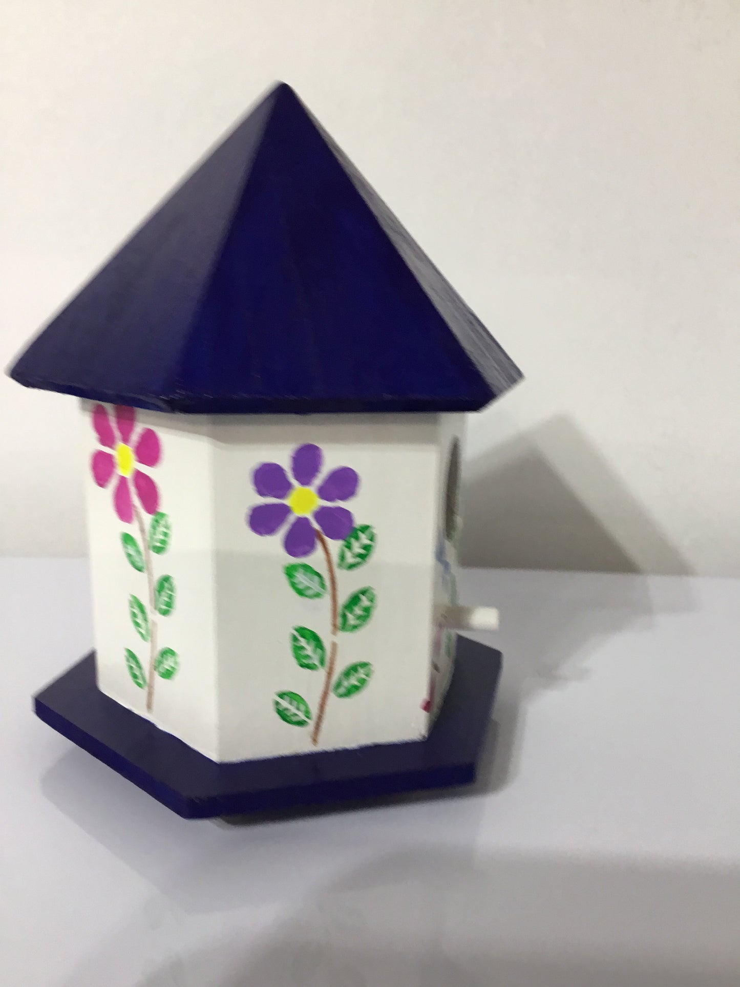 Hand-Painted Navy Blue Gazebo Birdhouse