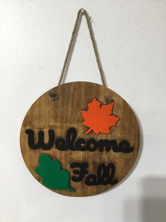 Welcome Fall Wood Sign