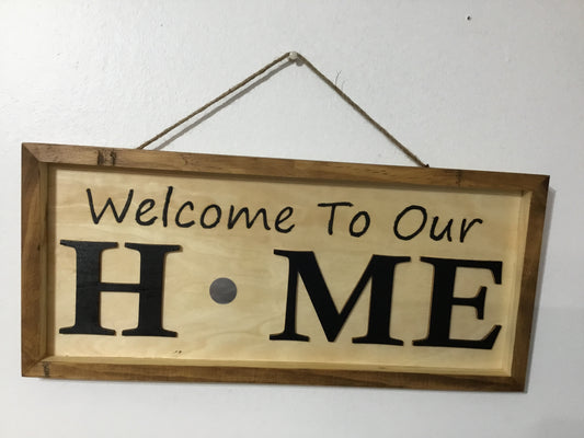 Welcome To Our Home Interchangeable wood sign